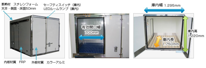 オーダーメイドコンテナ製作事例 滋賀県野洲市 冷凍車 移動販売車 